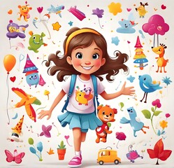 Obraz na płótnie Canvas girl with toys