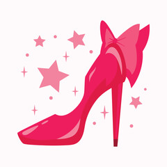 High heels shoe vector icon, Women's shoe glyph icon. Symbol, logo illustration.Woman shoes vector icons isolated on pink background.Fashion footwear design.