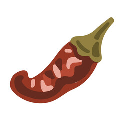 dry chilli for cooking simple cartoon clip art