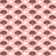Chinese fan beautiful colorful seamless pattern trendy vector illustration background texture