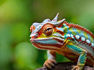 Fototapeta premium Chameleon Photography, generative ai