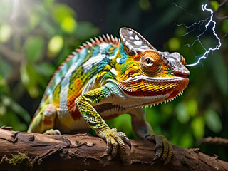 Fototapeta premium Chameleon Photography, generative ai