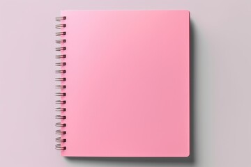 pink cover notepad, note book on white background