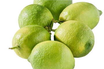 abstract composition of green lemon with background removed, healthy food concept