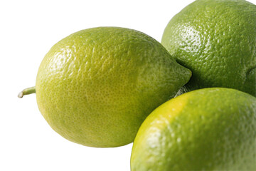 abstract composition of green lemon with background removed, healthy food concept