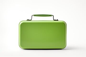 green lunch box mockup for meal on white background, container for food