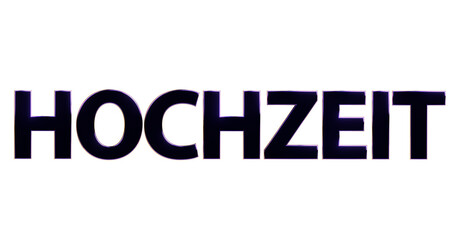 Hochzeit schwarze plakative 3D-Schrift, Liebe, Ehe, Zeremonie, Feier, Braut, Bräutigam, Hochzeitskleid, Trauung, Hochzeitsfeier, Ehegelöbnis, Ringe, Rendering, Freisteller, Alphakanal
