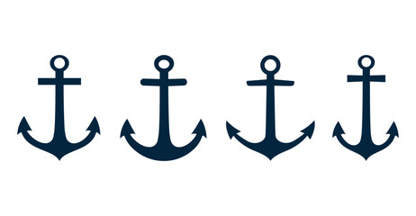 Anchor icon set. Anchor symbol set. Anchor marine icon. © Hunter Leader