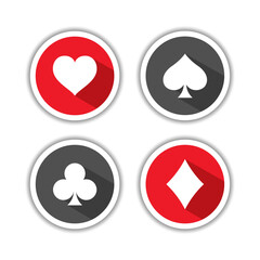 Playing cards vector icon. Suit deck sign on a white background. Poker playing cards suits symbols