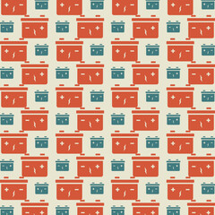 Car battery abstract artwork design trendy seamless pattern vector illustration background