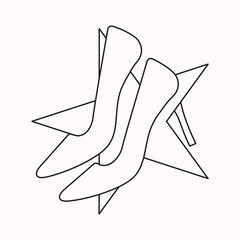 high heels Outline style vector design element, Pumps black line icon. Pictogram for web page, mobile app, promo. UI UX GUI design element. Editable stroke. illustration