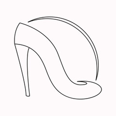 high heels Outline style vector design element, Pumps black line icon. Pictogram for web page, mobile app, promo. UI UX GUI design element. Editable stroke. illustration
