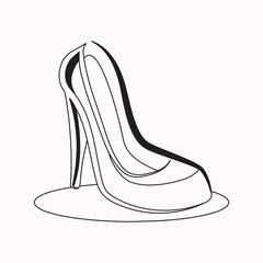 high heels Outline style vector design element, Pumps black line icon. Pictogram for web page, mobile app, promo. UI UX GUI design element. Editable stroke. illustration