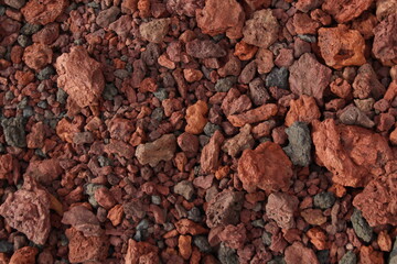 Red volcanic pebbles