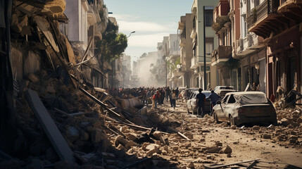earthquake in Morocco  - obrazy, fototapety, plakaty