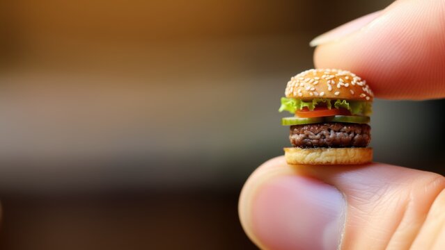 Hamburger miniature en Portion Di&eacute;t&eacute;tique pour Perte de Poids et Conseil Nutritionnel. Concept nutrition &eacute;quilibr&eacute;e