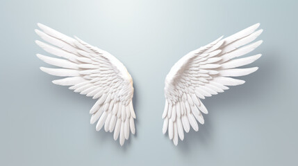 Angel wings on gray background.