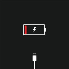 battery charging flat design