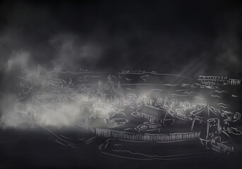 sketch of the Ukrainian fortress
