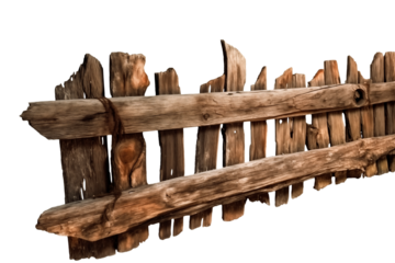 Old wooden fence isolated transparent png