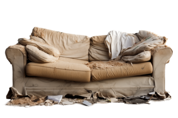 Destroyed sofa transparent png
