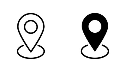 Geolocation icon. Map location line icons set. Point or gps navigator icon symbol. Vector stock illustration.