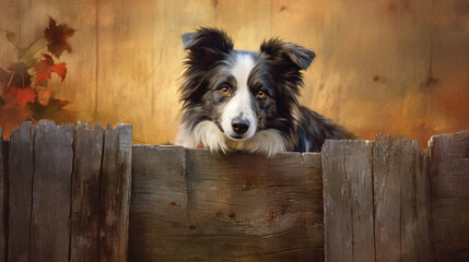 Illustration d'un chien. Animal domestique, chien, chiot, mignon. Peinture, dessin, couleurs. Fond pour conception et création graphique.
