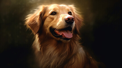 Illustration d'un chien. Animal domestique, chien, chiot, mignon. Peinture, dessin, couleurs. Fond pour conception et création graphique.
