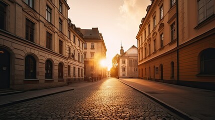  Historic European Cityscape Photography: Sunset of Streets