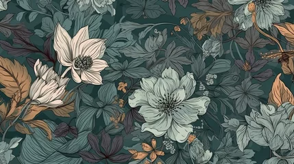 Tuinposter Eco Friendly Tropical Pattern: Tropical Leaves and Flowers © FF Proudction
