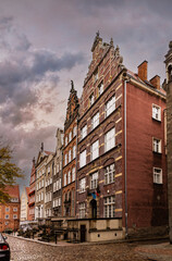Beautiful medieval houses in the Old Town in Gdansk