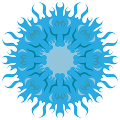 Unusual snowflake, mandala, flower. Vector graphics. Isolated on white background