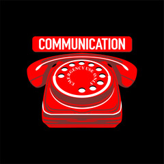 red phone icon on a BLACK background