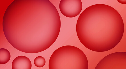 Illustration of Gradient Red Colored 3D Various Sized Spheres
