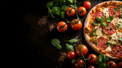 ピザとトマト背景
