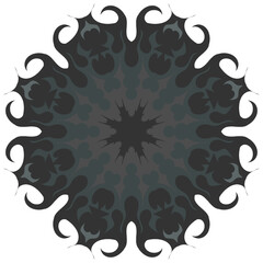Unusual snowflake, mandala, flower. Vector graphics. Isolated on white background