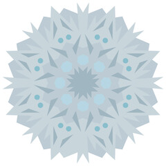 Unusual snowflake, mandala, flower. Vector graphics. Isolated on white background