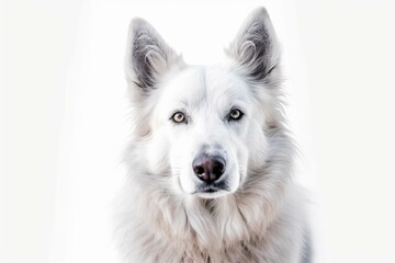White-background dog banner. Generative AI
