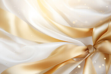 Elegant, Abstract, Gold and White Silky Background