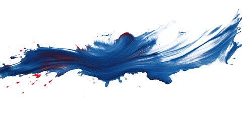 blue paint brush strokes in watercolor isolated against transparent - obrazy, fototapety, plakaty