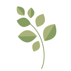 シンプルな葉っぱの挿し絵　フラット