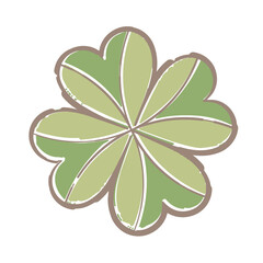 四つ葉のクローバーのアイコン　ふんわり線画タッチ