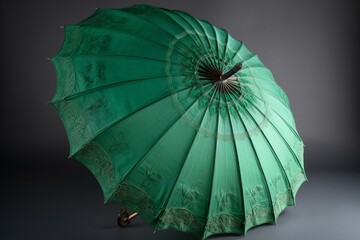unique green parasol. Generative AI