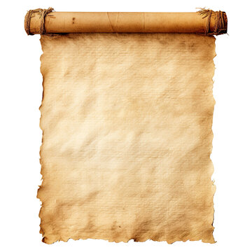 old paper scroll isolated on transparent background Remove png, Clipping Path