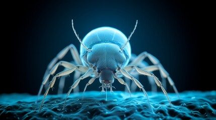 Microscopic view of a dust mite, Generative AI - obrazy, fototapety, plakaty