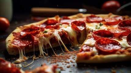 Delicious pizza. Fresh Homemade Italian Pizza with cheese.