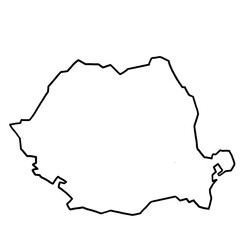 Romania map outline - obrazy, fototapety, plakaty