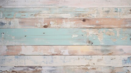 Faded Paint and Peeling Wood Panels, Grunge Background with Pastel Colors, Weathered Wood Texture, Abstract Vintage Backdrop in Shabby Chic Style, Grungy Colors, Perfect for Artistic Projects