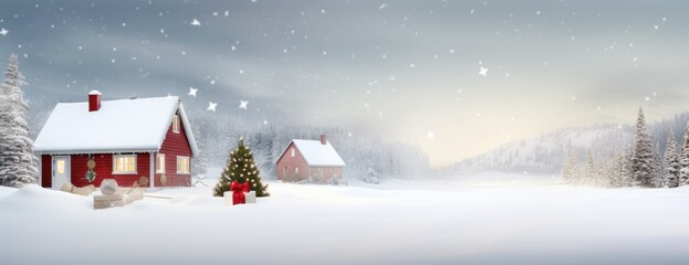 Festive Christmas winter illustration