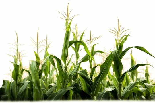Transparent image of corn plants. Generative AI